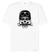 Футболка Оверсайз Skull in helmet Білий фото