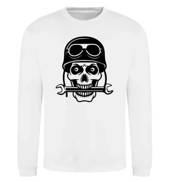 Світшот Skull in helmet Білий фото