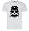 Мужская футболка Skull in helmet Белый Мужская футболка Skull in helmet Белый фото