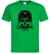 Мужская футболка Skull in helmet Зеленый Мужская футболка Skull in helmet Зеленый фото