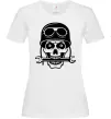 Жіноча футболка Skull in helmet Білий фото