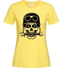 Женская футболка Skull in helmet