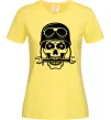Жіноча футболка Skull in helmet Лимонний фото