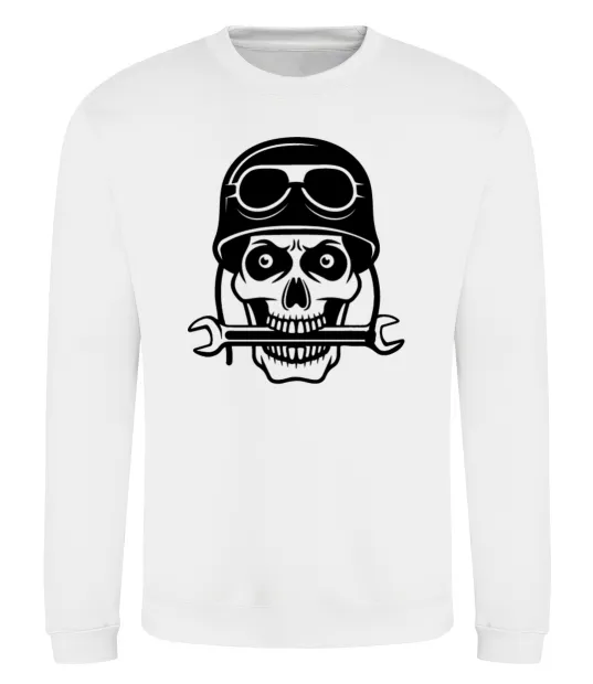 Світшот Skull in helmet Білий фото