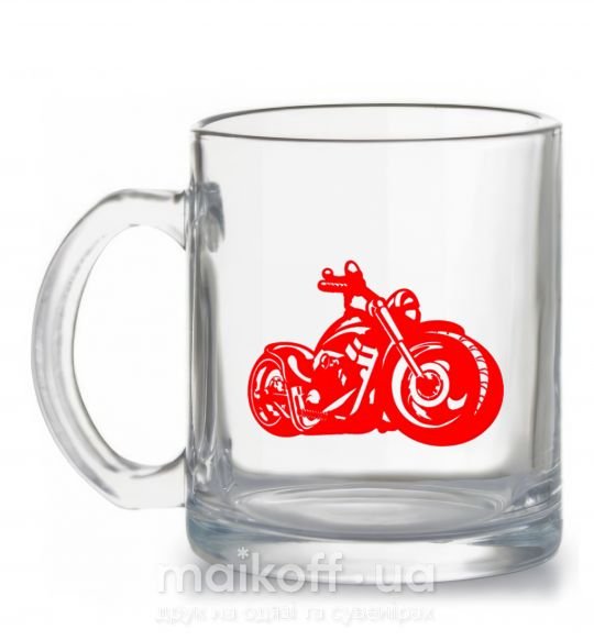 Чашка скляна Motorbike Прозорий фото