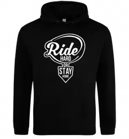 Мужская толстовка (худи) Ride hard or stay home Черный фото
