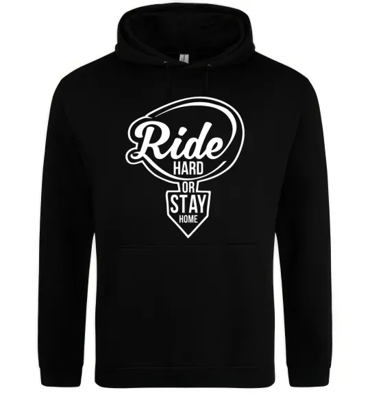 Жіноча толстовка (худі) Ride hard or stay home Чорний фото