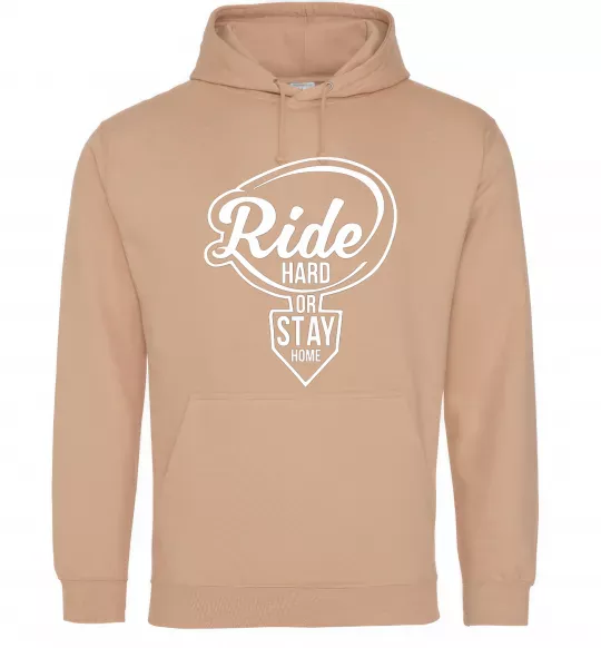 Жіноча толстовка (худі) Ride hard or stay home Пісочний фото