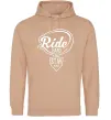 Жіноча толстовка (худі) Ride hard or stay home Пісочний фото