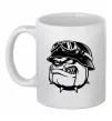 Чашка керамическая Bulldog biker Белый фото