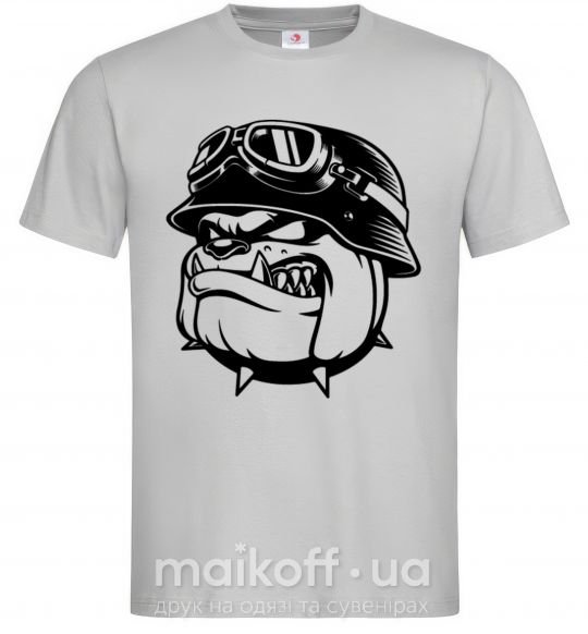 Мужская футболка Bulldog biker Серый фото
