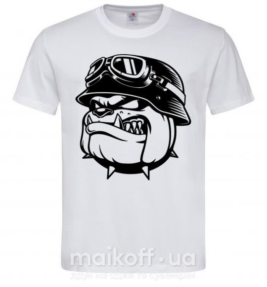 Мужская футболка Bulldog biker Белый фото