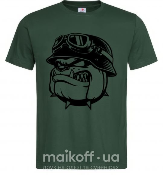 Чоловіча футболка Bulldog biker Темно-зелений фото