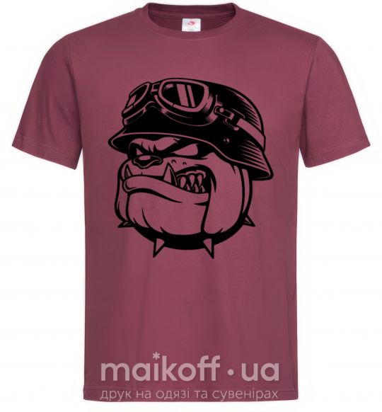 Мужская футболка Bulldog biker Бордовый фото