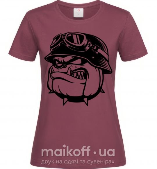 Женская футболка Bulldog biker Бордовый фото
