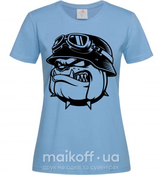 Жіноча футболка Bulldog biker Блакитний фото