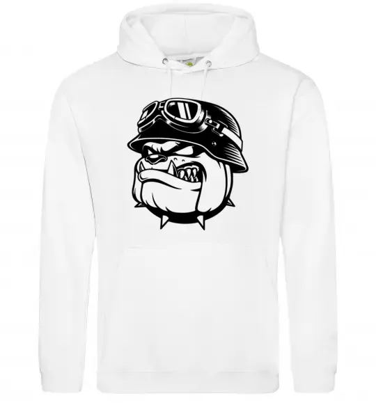 Чоловіча толстовка (худі) Bulldog biker Білий фото