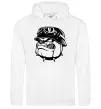 Чоловіча толстовка (худі) Bulldog biker Білий Чоловіча толстовка (худі) Bulldog biker Білий фото