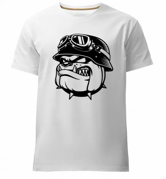 Мужская премиум футболка Bulldog biker Белый фото
