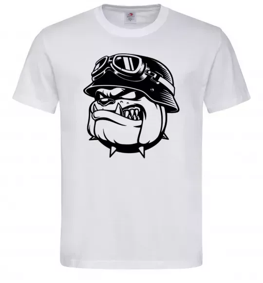 Чоловіча футболка Bulldog biker Білий фото