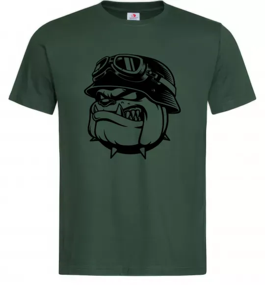 Чоловіча футболка Bulldog biker Темно-зелений фото