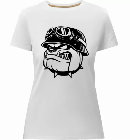 Женская премиум футболка Bulldog biker Белый фото