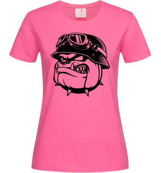 Женская футболка Bulldog biker Ярко-розовый фото