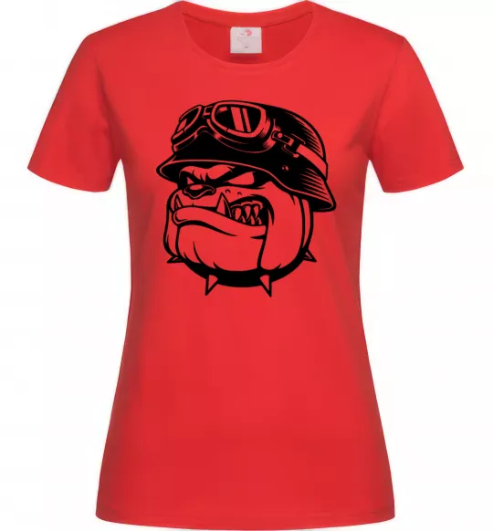 Женская футболка Bulldog biker Красный фото