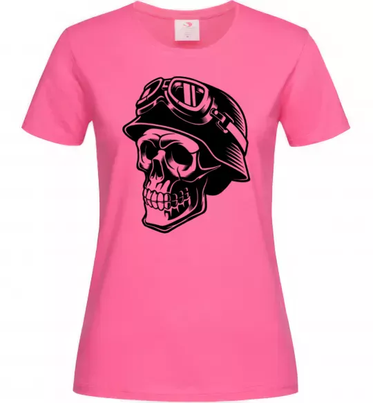 Жіноча футболка Motorcycle rider Яскраво-рожевий фото