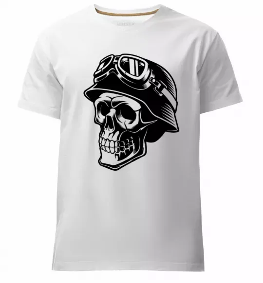 Мужская премиум футболка Motorcycle rider Белый фото