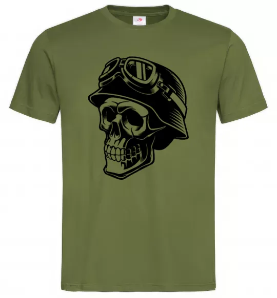 Чоловіча футболка Motorcycle rider Оливковий фото