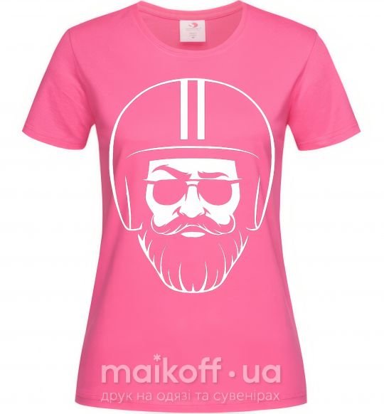 Женская футболка Biker hipster Ярко-розовый фото