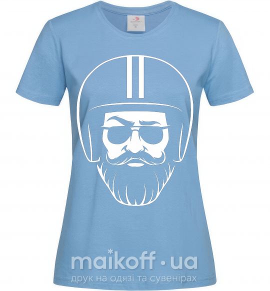 Женская футболка Biker hipster Голубой фото