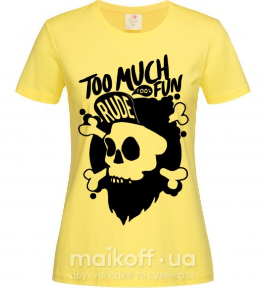 Жіноча футболка Bearded skull Лимонний фото