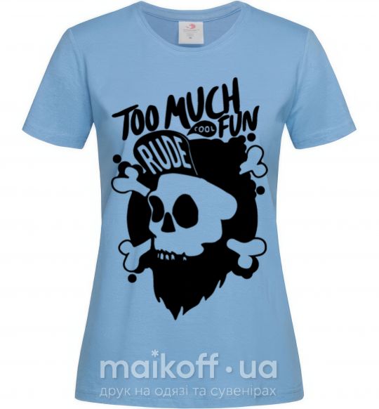 Жіноча футболка Bearded skull Блакитний фото