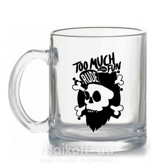 Чашка скляна Bearded skull Прозорий фото