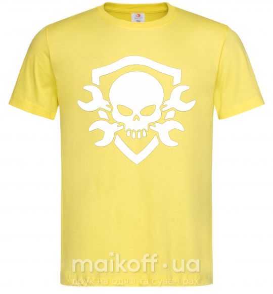 Мужская футболка Skull sign Лимонный фото