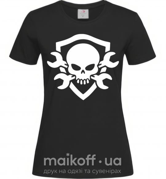Женская футболка Skull sign Черный фото