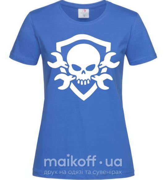 Женская футболка Skull sign Ярко-синий фото