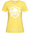 Женская футболка Skull sign Лимонный фото
