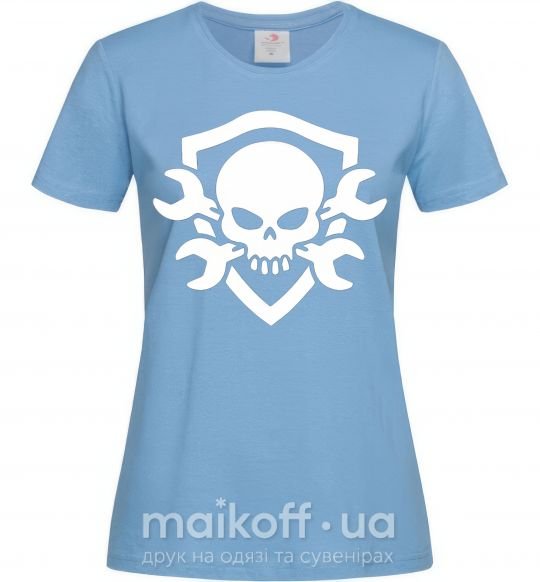 Женская футболка Skull sign Голубой фото
