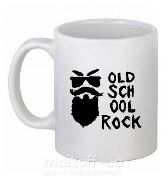 Чашка керамическая Old school rock Белый фото
