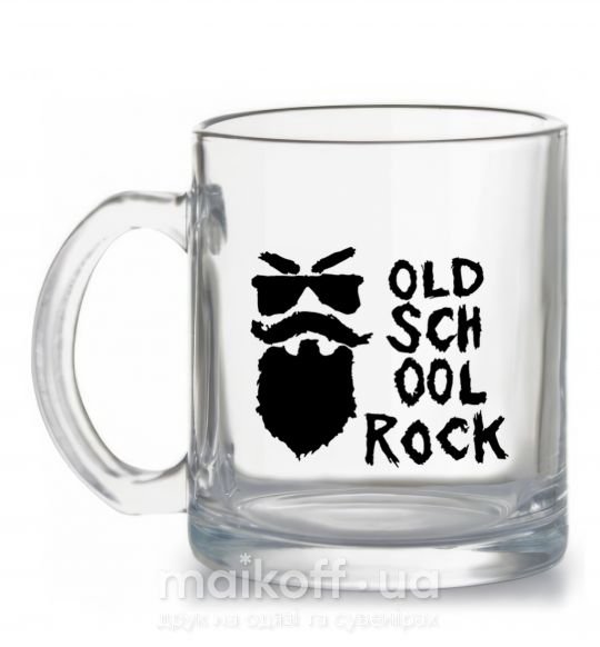 Чашка скляна Old school rock Прозорий фото