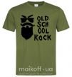 Мужская футболка Old school rock Оливковый фото