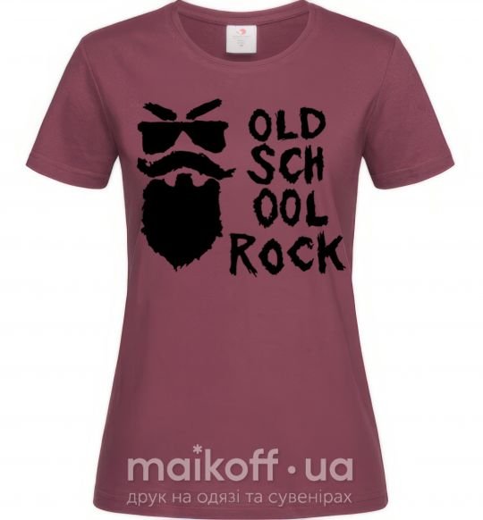 Жіноча футболка Old school rock Бордовий фото