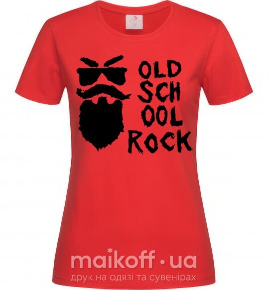 Женская футболка Old school rock Красный фото