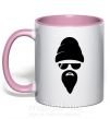 Чашка с цветной ручкой Big beard Нежно розовый фото