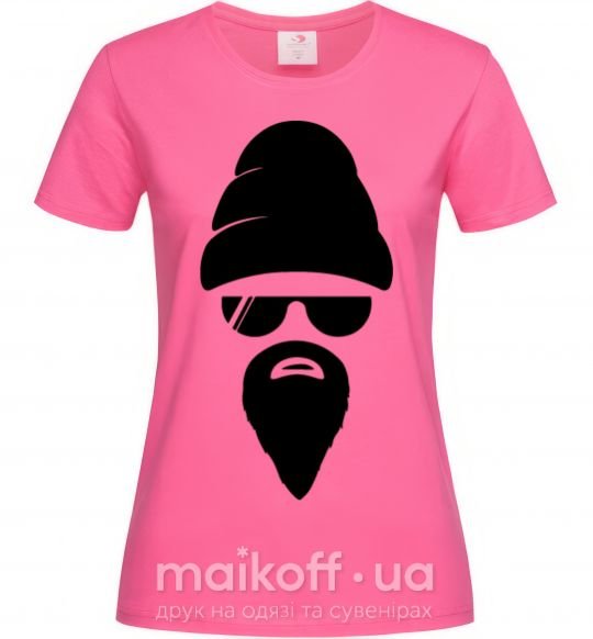 Женская футболка Big beard Ярко-розовый фото