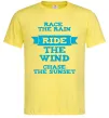 Чоловіча футболка Race the rain ride the wind chase the sunset Лимонний фото