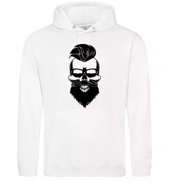 Чоловіча толстовка (худі) Skull biker Білий фото